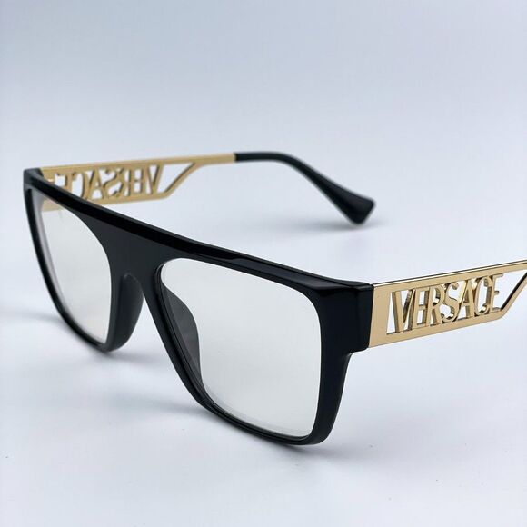 NEW Versace VE3326U GB1 Black Gold Square Unisex Eyeglasses